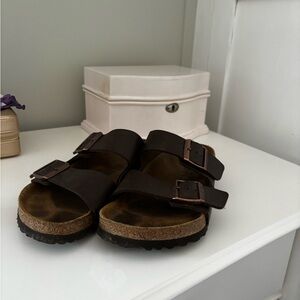 Brown Leather Birkenstock Arizona